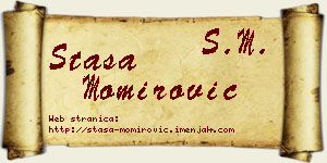 Staša Momirović vizit kartica